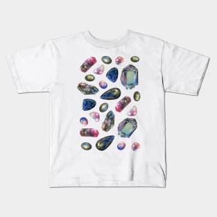 Colorful vibrant gemstones - Crystals splendor Kids T-Shirt